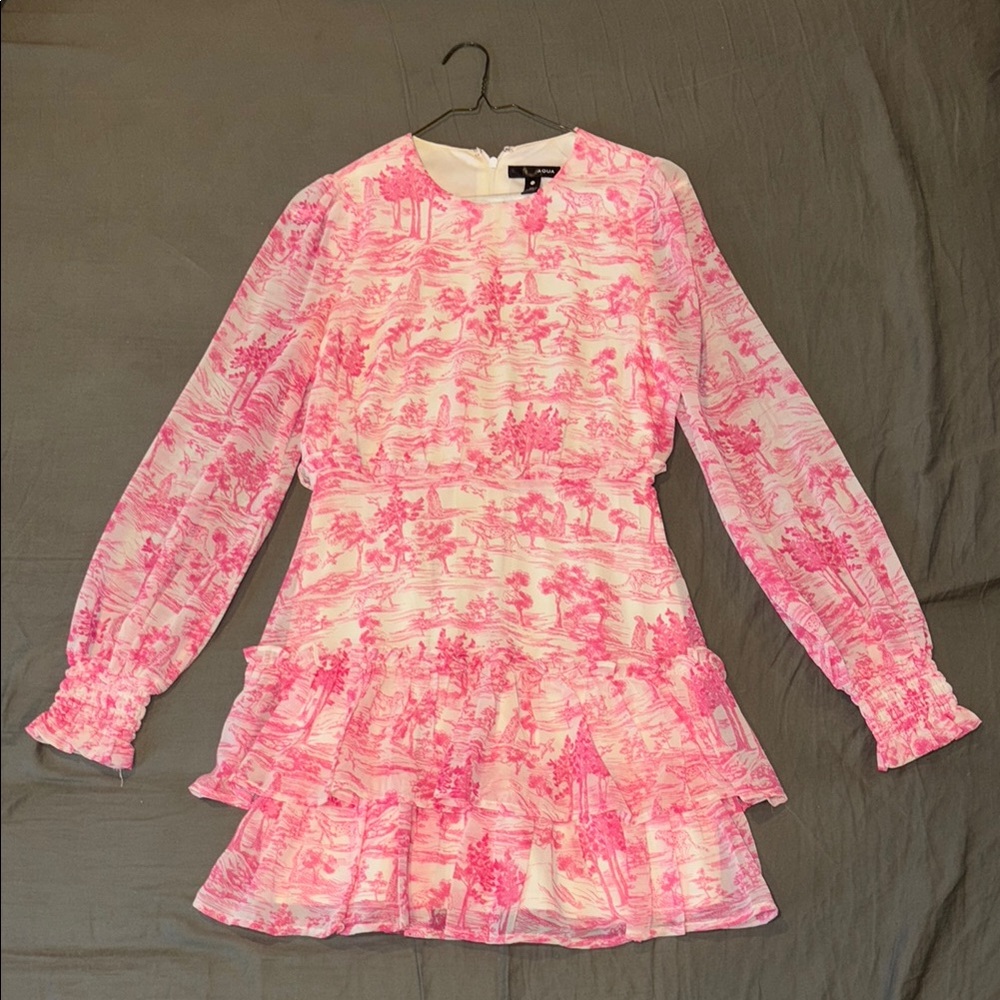 Aqua Pink and White Ruffled Tiered Sundress